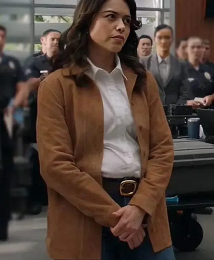 buy now The Rookie 2026 Alyssa Diaz Suede Leather Jacket