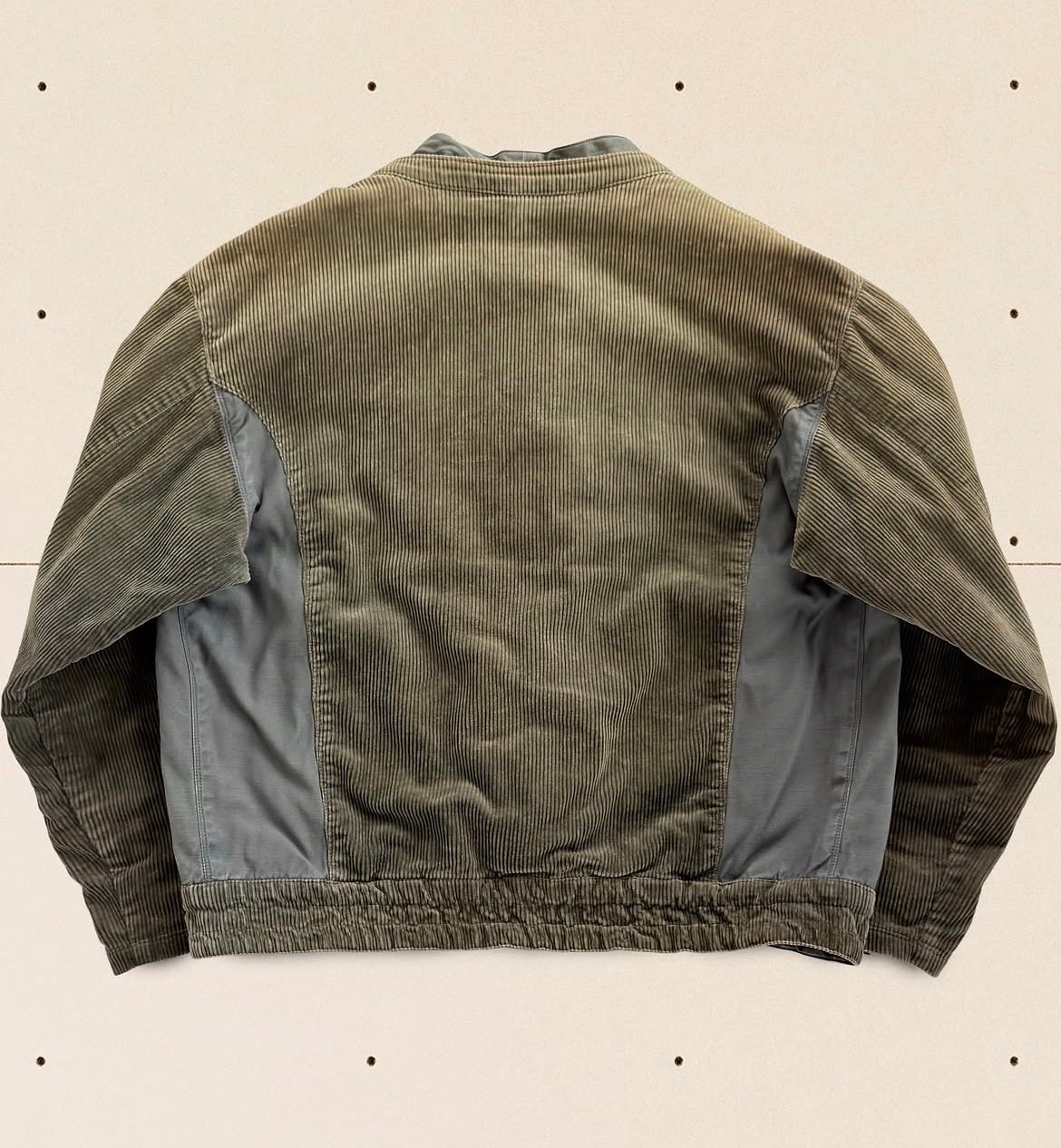duo fabric faux layered belt buckle jacket for mens
