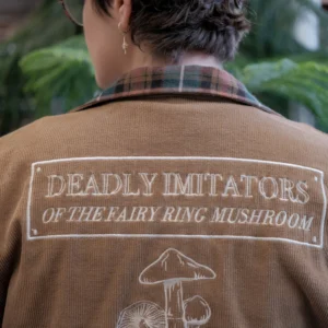 knock thrice mushroom jacket backside view