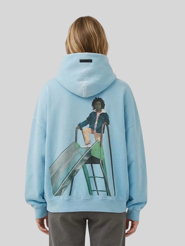 light blue Fear of God Amy Sherald Pocket Hoodie