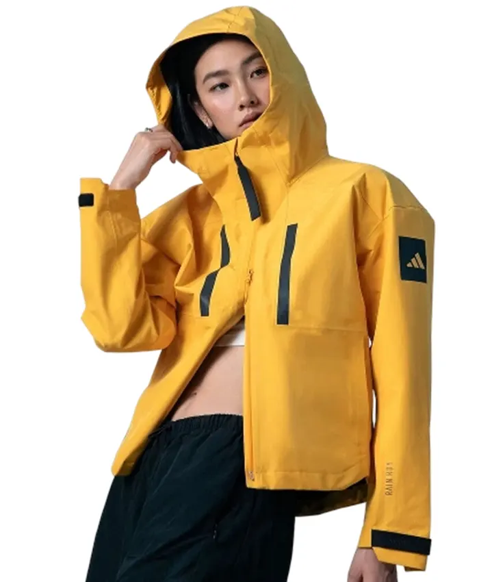 order now Adidas Yellow Myshelter Rain Jacket