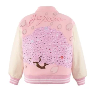 order now Chris Brown R&B Tour Pink Varsity Jacket For Sale