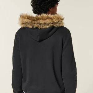 order now Hollister Fur Zip-Up Hoodie