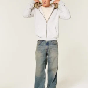 order now Hollister Fur Zip-Up Hoodie For SAle