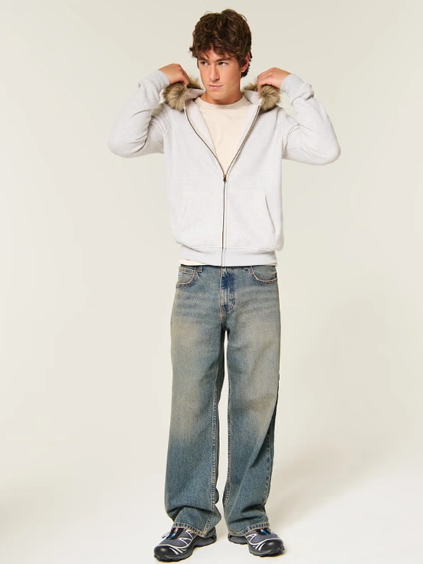 order now Hollister Fur Zip-Up Hoodie For SAle