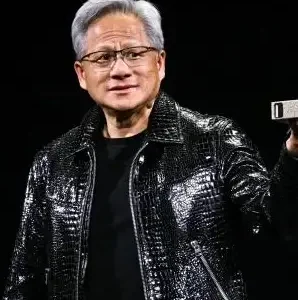 order now Jensen Huang Black Biker Jacket