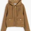 order now Jisoo Tommy Hilfiger Brown Wool Hooded Jacket