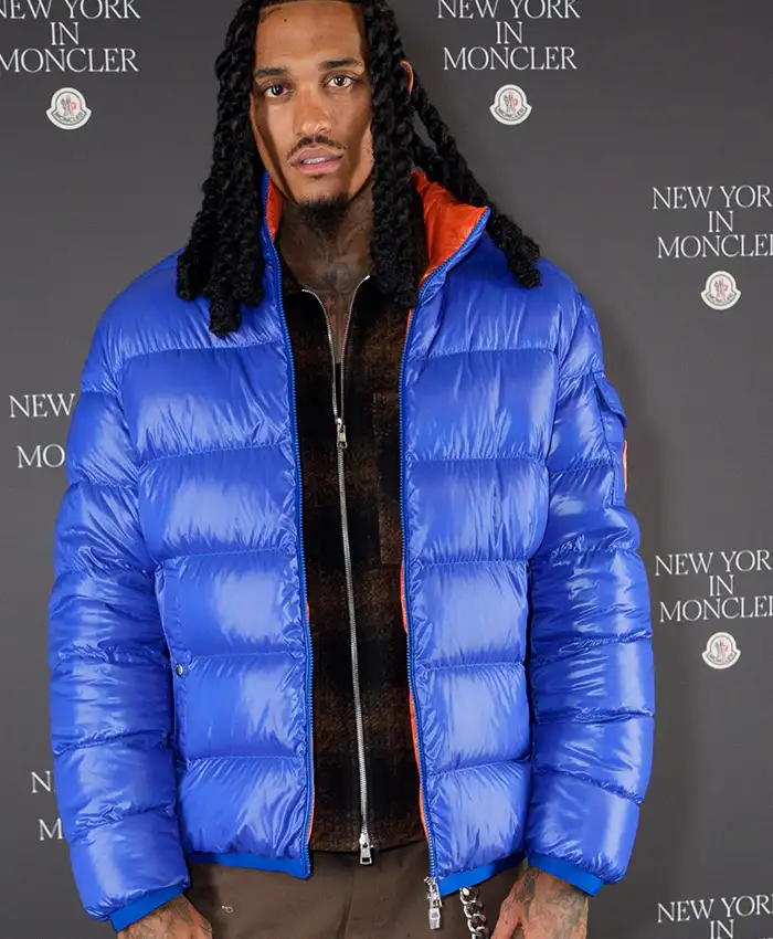order now Jordan Clarkson New York Fashion Week Blue Puffer Jacket