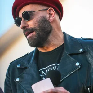 order now Los Angeles Event John Travolta Leather Jacket