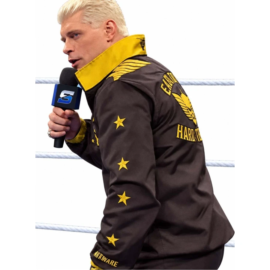 order now SmackDown 2026 Cody Rhodes Black and Gold Jacket