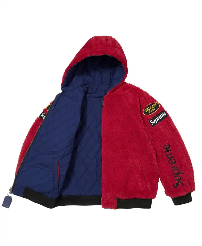 order now Supreme Vanson POPEYE FW26 Leather Reversible Hooded Jacket