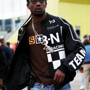 order now Travis Scott Black Adidas Y-3 Racing Jacket