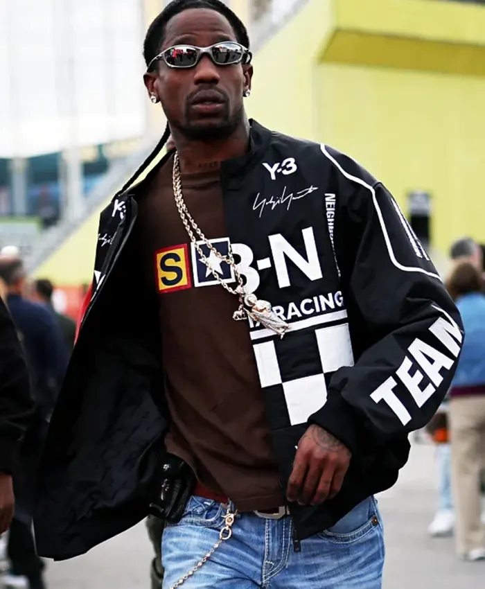 order now Travis Scott Black Adidas Y-3 Racing Jacket