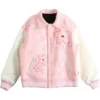 shop Chris Brown R&B Tour Pink Varsity Jacket