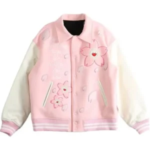 shop Chris Brown R&B Tour Pink Varsity Jacket