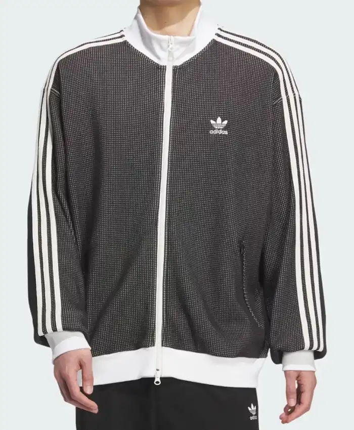 shop now Adidas Grid Pattern Knit Track Jacket