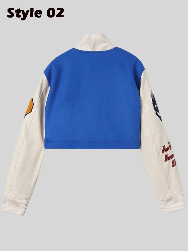 shop now Heron Preston Blue Varsity Jacket