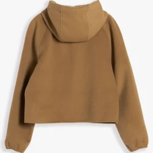 shop now Jisoo Tommy Hilfiger Brown Wool Hooded Jacket