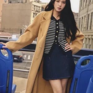 shop now Jisoo Tommy Hilfiger Classic Wool-Blend Coat