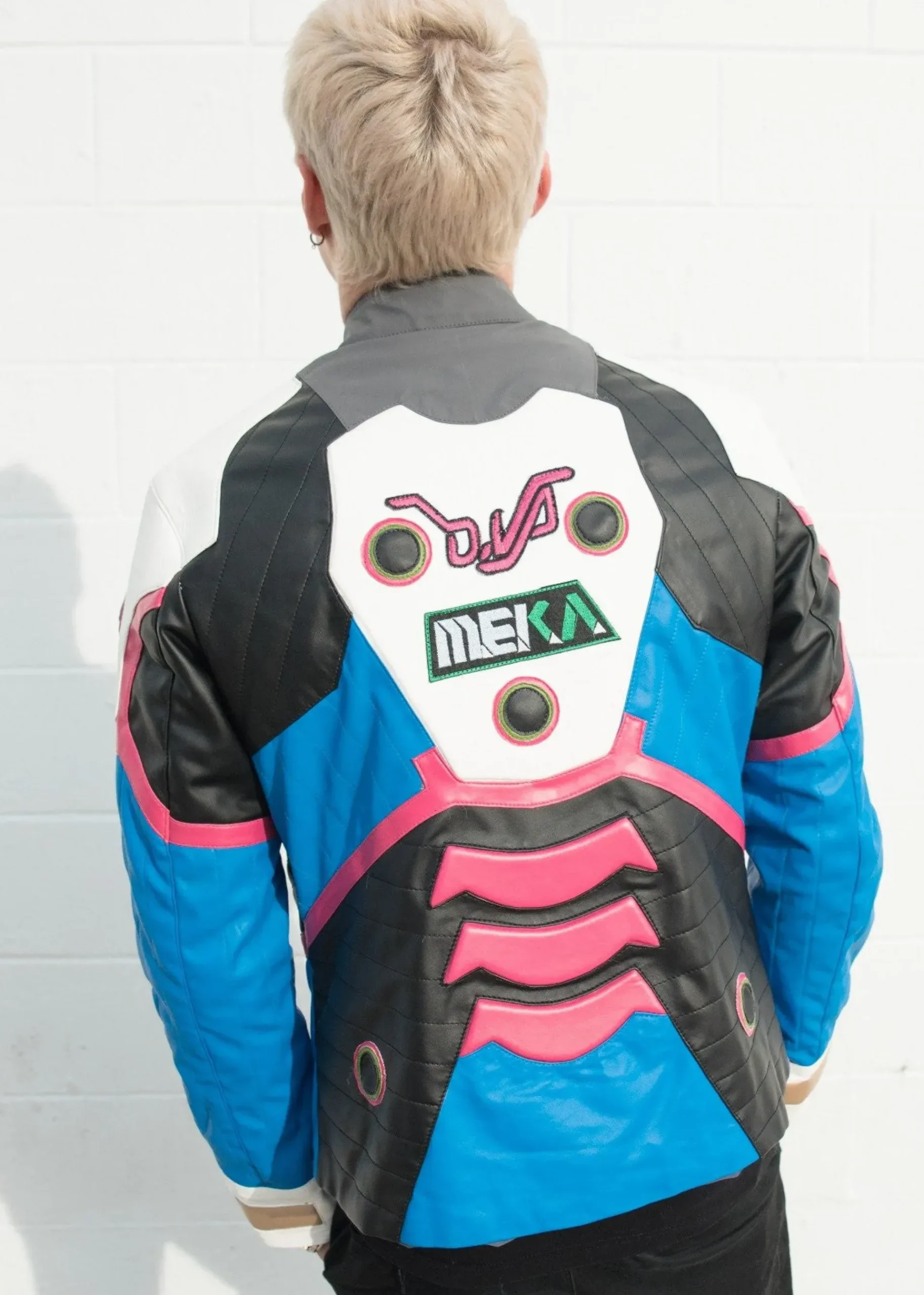 shop now Overwatch Dva Blue Leather Jacket