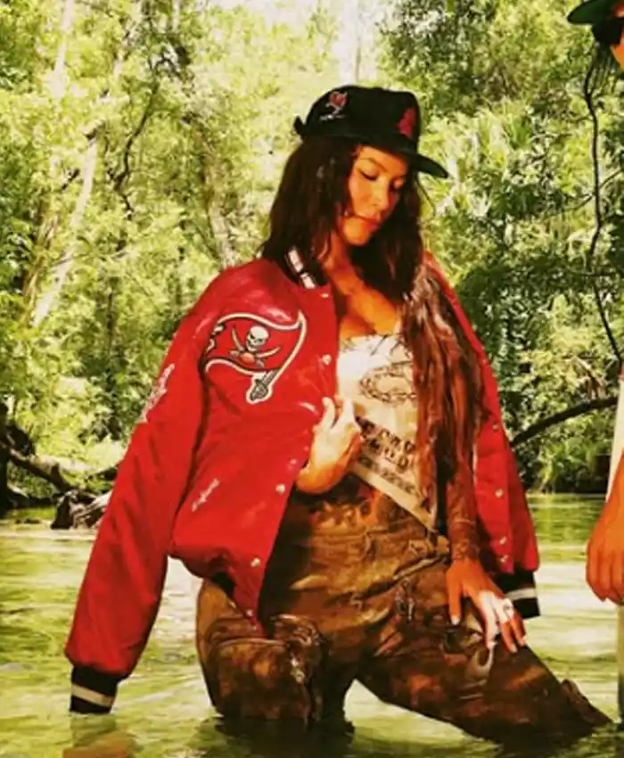 shop now Raised By The Bay Red Bomber Varsity Jacket