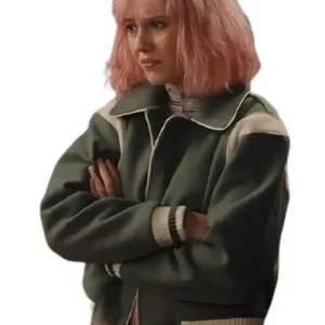shop now Trying 2026 Scarlett Rayner Green Varsity Jacket