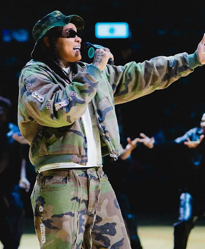 shop now Young M.A Barclays Center NY Liberty Camouflage Jacket