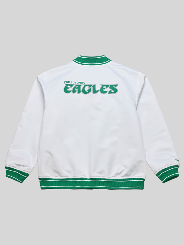 white Philadelphia Eagles Reversible Satin Jacket For Sale