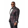 50 Cent Street Fighter Premiere Black Floral Blazer
