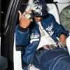 A$AP Rocky New York Navy Blue Leather Jacket