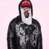 A$AP Rocky Punisher Logo Black Leather Jacket