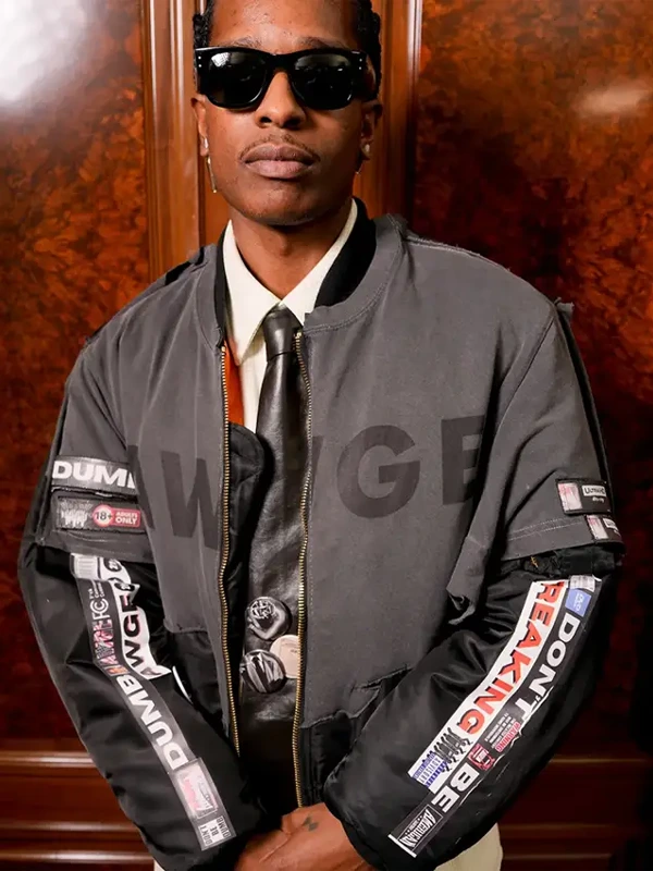 ASAP Rocky Paris Fashion Week Show Bomber Jacket