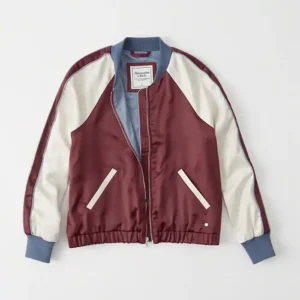 Abercrombie & Fitch Satin Sukajan-Style Bomber Jacket