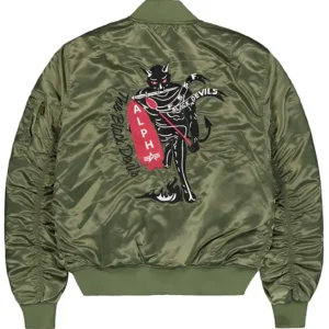 Alpha Industries MA-1 Black Devils Green Bomber Jacket