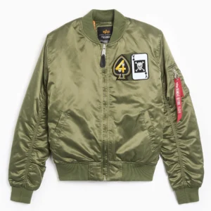 Alpha Industries MA-1 Black Devils Green Bomber Jacket For Sale