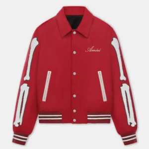 Amiri Bones Letterman red Wool Jacket