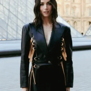 Ana de Armas Black Leather Blazer