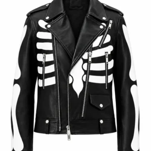 Axl Ros Skeleton Black Biker Jacket
