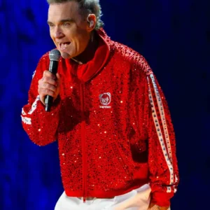 BST Hyde Park Robbie Williams Red Sequin Track Jacket