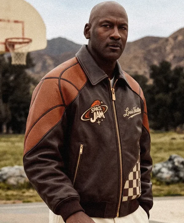 Basketball Leather Bomber Jacket