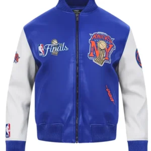 Blue Basketball Leather Jacket