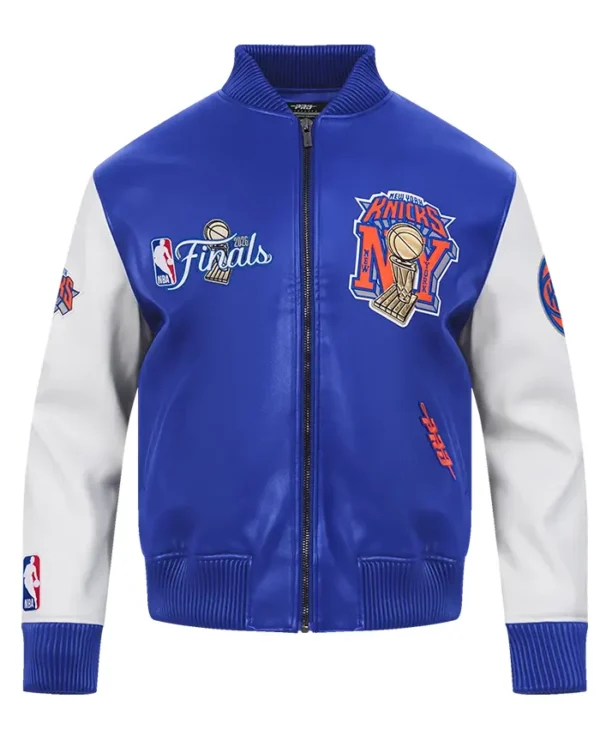 Blue Basketball Leather Jacket