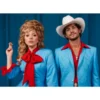 Blue Couple Party Outfit