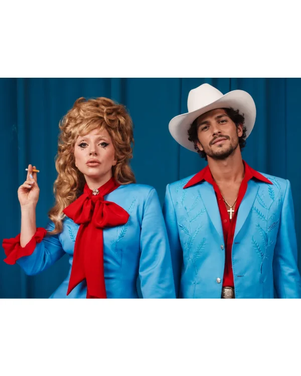 Blue Couple Party Outfit