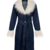 Boho Denim Winter Coat