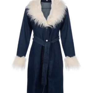 Boho Denim Winter Coat
