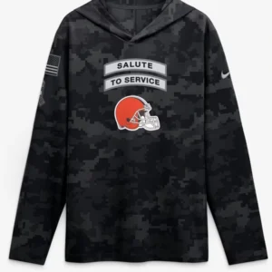 Browns 2026 Salute to Service Hooded Long Sleeve T-Shirt