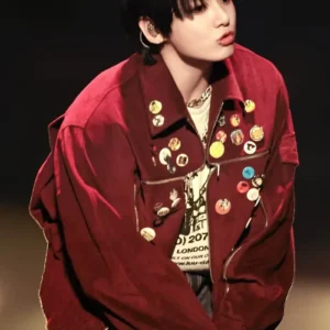 Burgundy Jacket for Fans