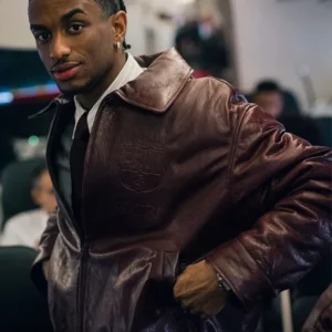 Burgundy Leather Jacket for Men