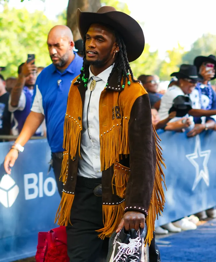 Buy Ceedee Lamb Custom Nike x Bode Suede Fringe Jacket